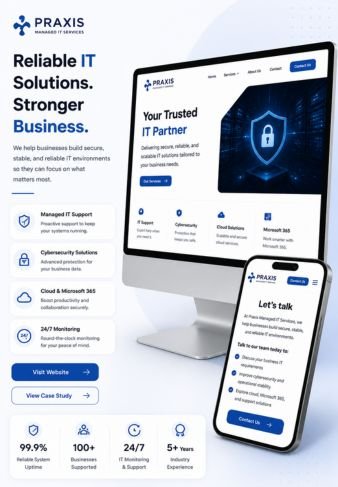 Praxis Managed IT Website Design – Yugta Bista Praxis Managed IT Website Design by Yugta Bista