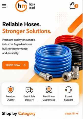 HoseMart – Industrial eCommerce Website by Yugta Bista Yugta Bista – HoseMart Hydraulic and Pneumatic Products Website