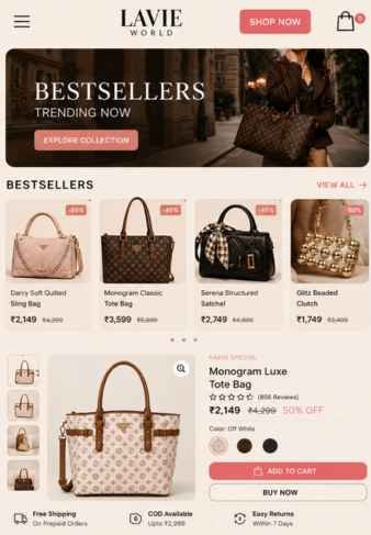 Lavie World Fashion Accessories Online Store by Yugta Bista Lavie World – Fashion eCommerce Platform