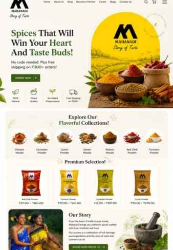 Mahanadi Spices Online Brand Website by Yugta Bista Mahanadi Spices – Digital Brand Experience